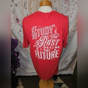 Like New XL Nine Line Red Graphic T-Shirt 'Study The Past Define The Future'